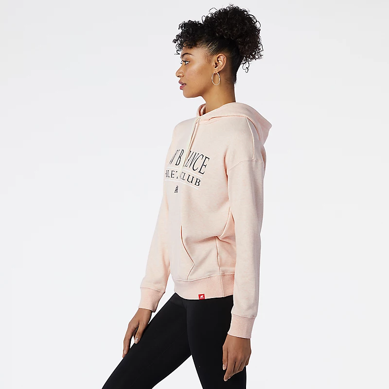 NB Essentials Athletic Club dameshoodie - OYSTER PINK HEATHER