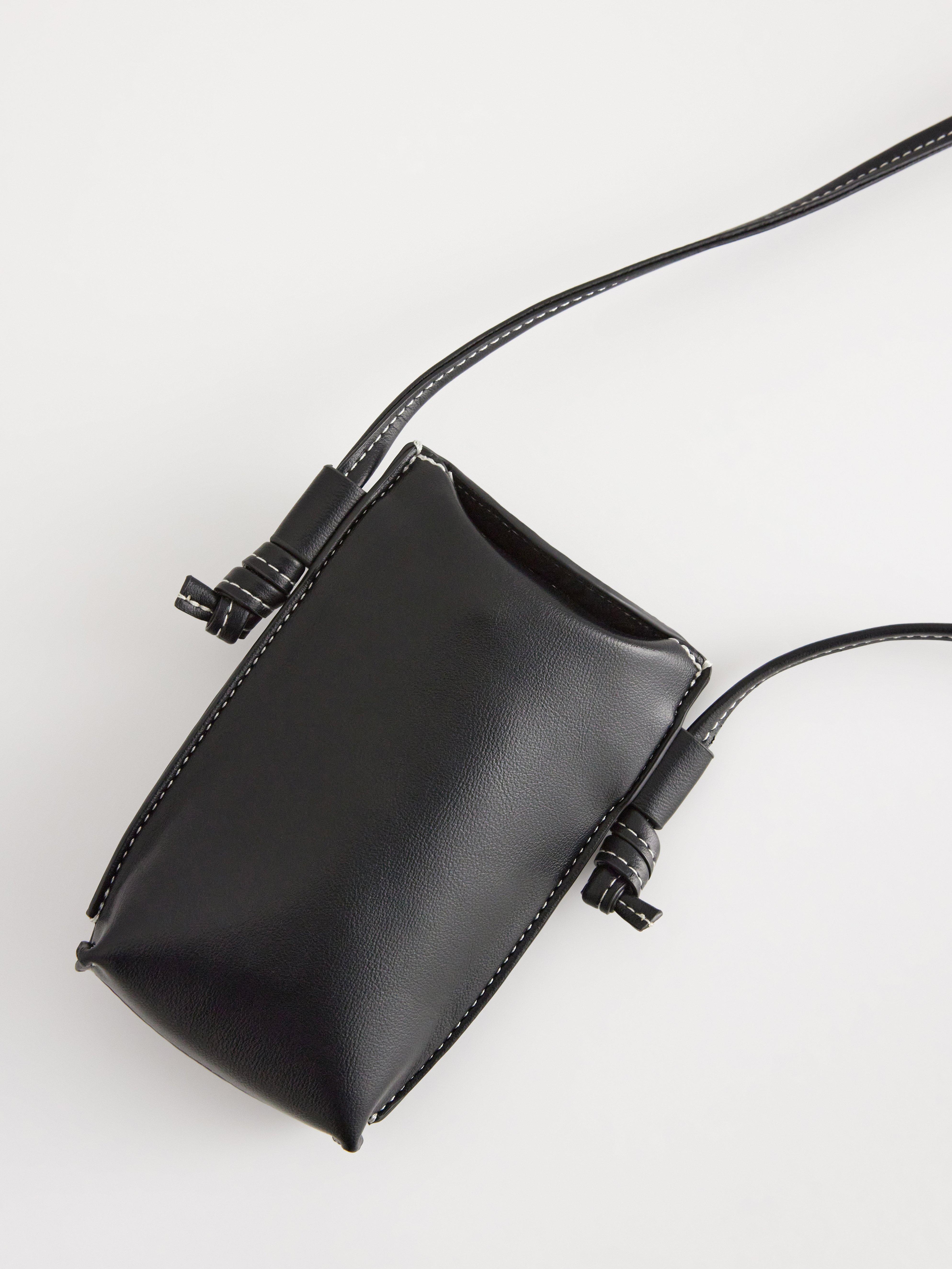 Étui pour téléphone portable en simili cuir noir