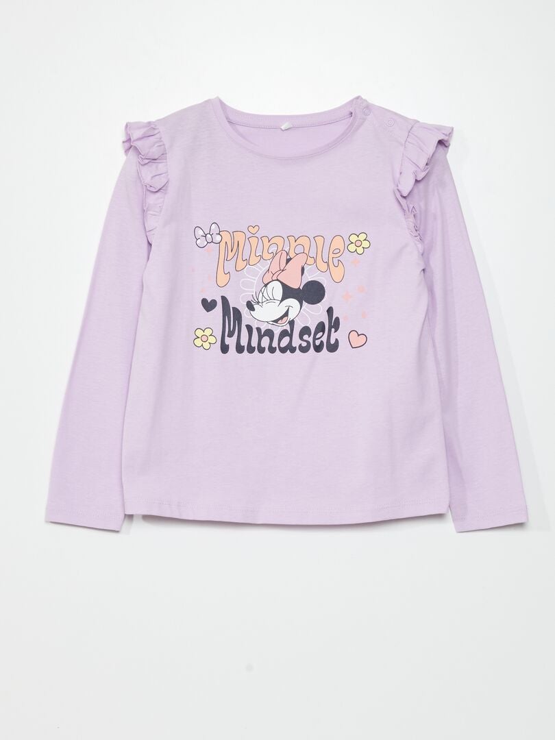 Camiseta de manga larga con volantes de Disney - BLANCA