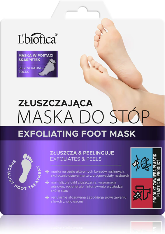 Exfoliační ponožky L'biotica Masks na nohy, hydratují a zjemňují