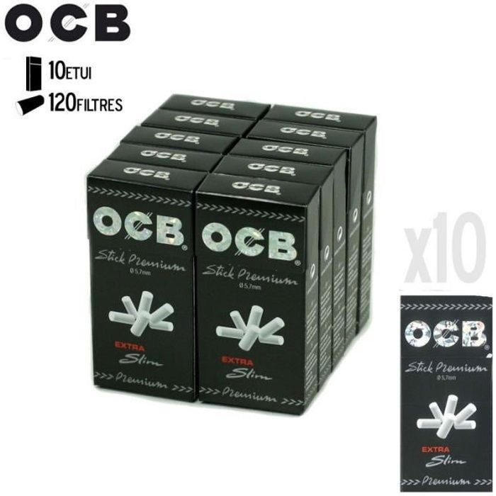 10 paquetes de filtros de varilla extrafinos (5,7 mm) - OCB