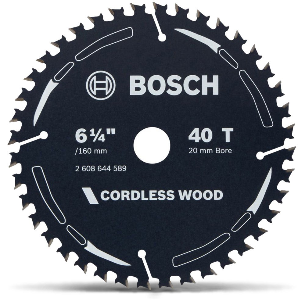 Disco de corte para madeira BOSCH TCT de 160 mm com 40 dentes - SERRA DE MADEIRA SEM FIO