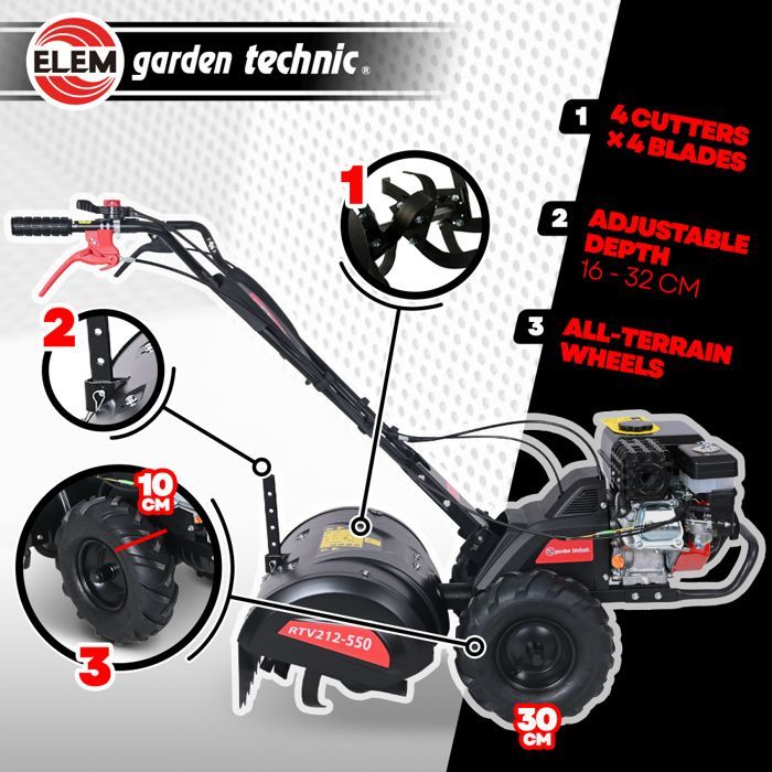 Rotovateur 212cc largeur de travail 50cm