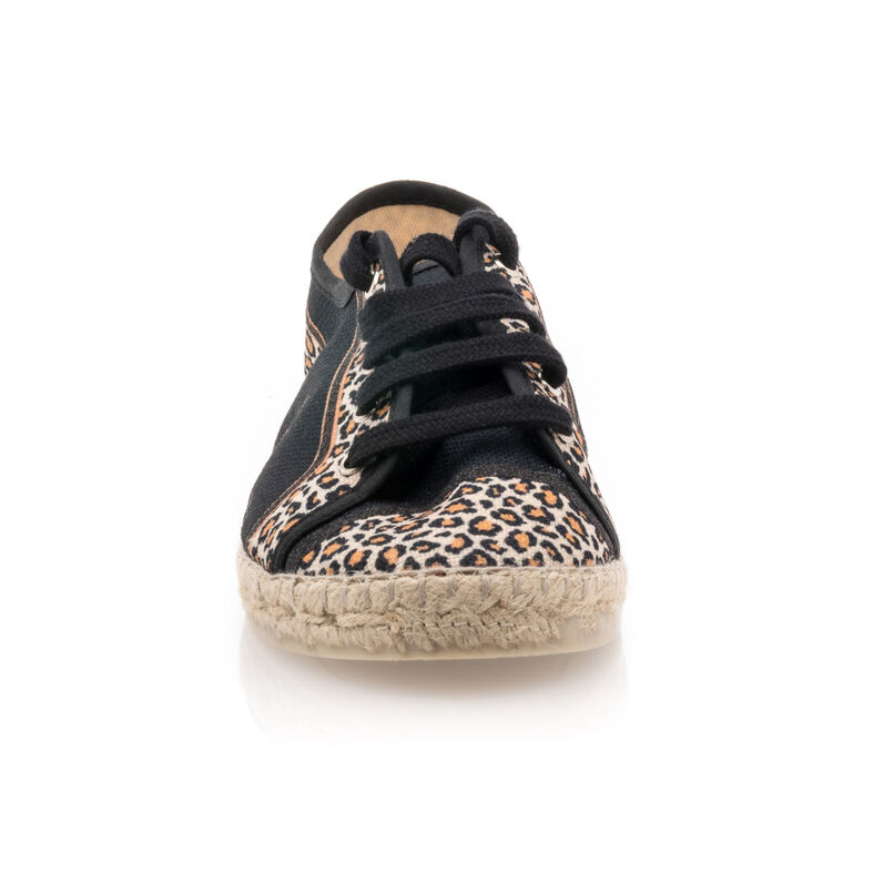 Svarte espadriller med tausåler til dame