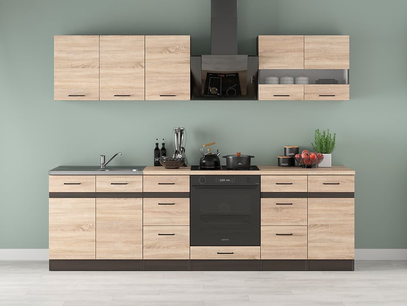 Komplet kuchenny Junona Line 260 cm dąb somona