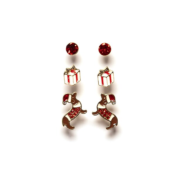 Vianočné trio Sensation - pes, darček a červený krištáľ