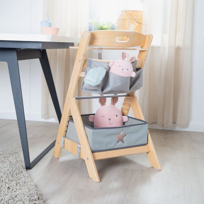 Chaise haute évolutive - ROBA - LIV UP - De 6 mois jusqu'à 70 kg - Set organisateur inclus - Bois naturel