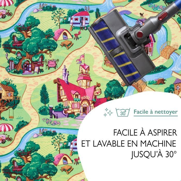 Tappeto gioco per bambini 95x133 cm, Candy Town - Pista per auto - Lavabile - Antiscivolo - Carpet Studio