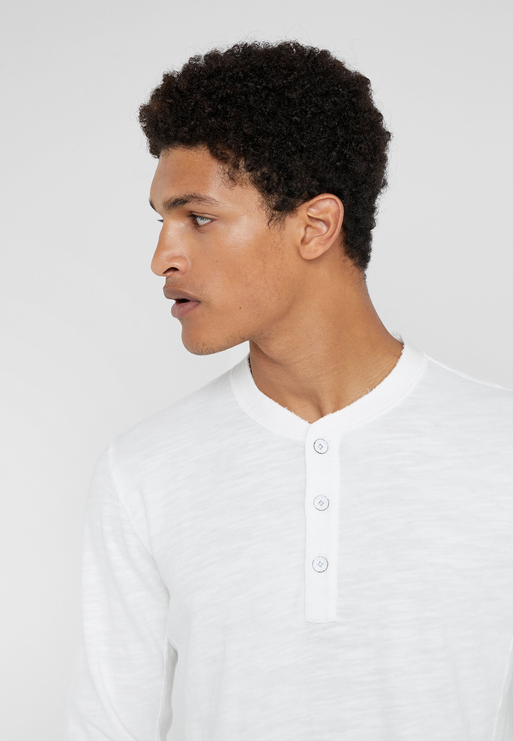rag & bone CLASSIC HENLEY - Maglia a maniche lunghe - bianca