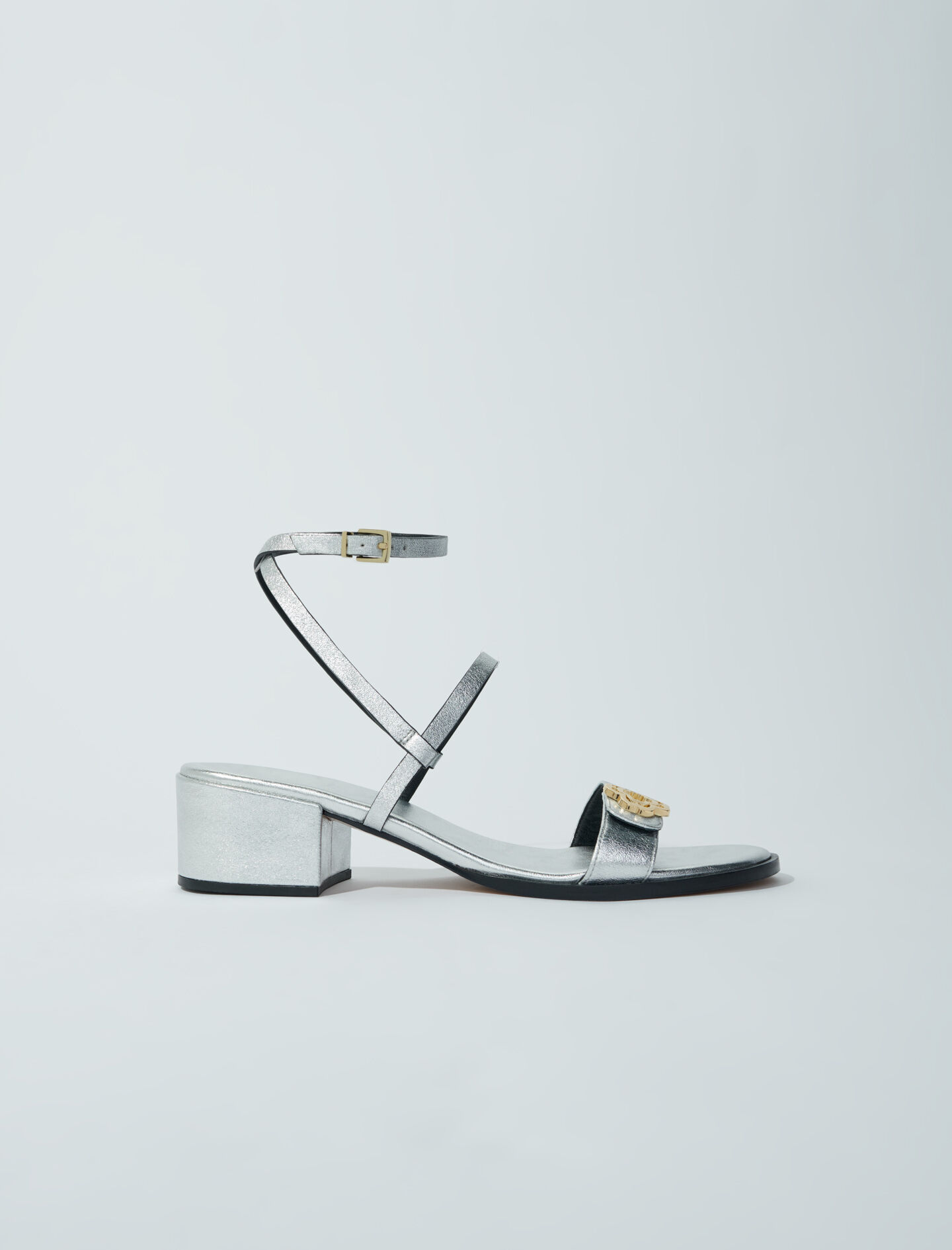 Leren sandalen met bandjes - Zilver