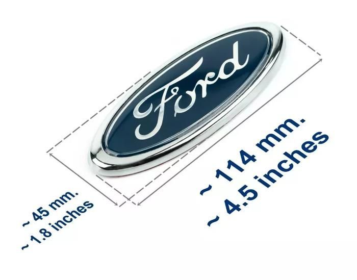 Ford-Autoemblem – 115 mm – Passend für Fiesta, Focus, Transit – Selbstklebend – Neu