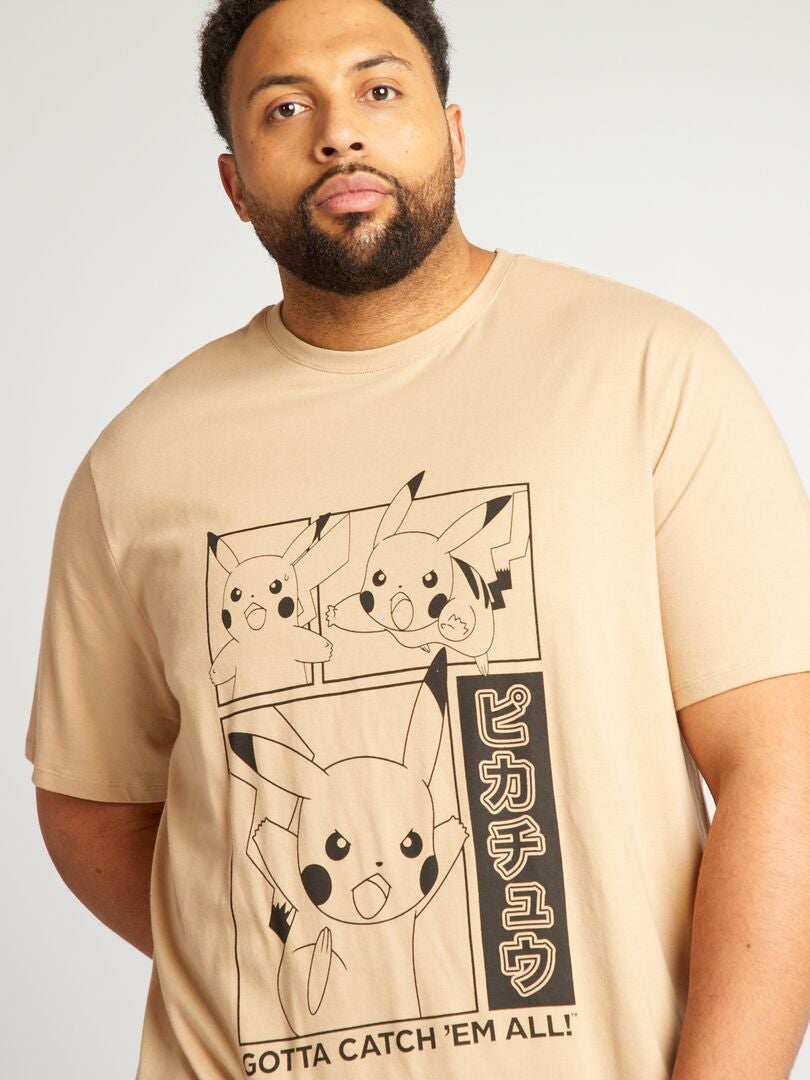 'Pokémon' T-shirt met ronde hals - BEIGE