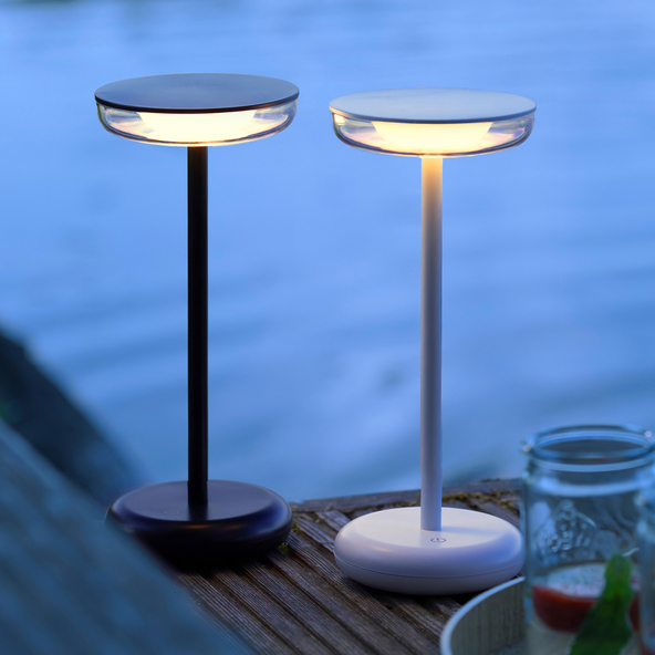 LED-Akku-Tischleuchte Nevio, schwarz