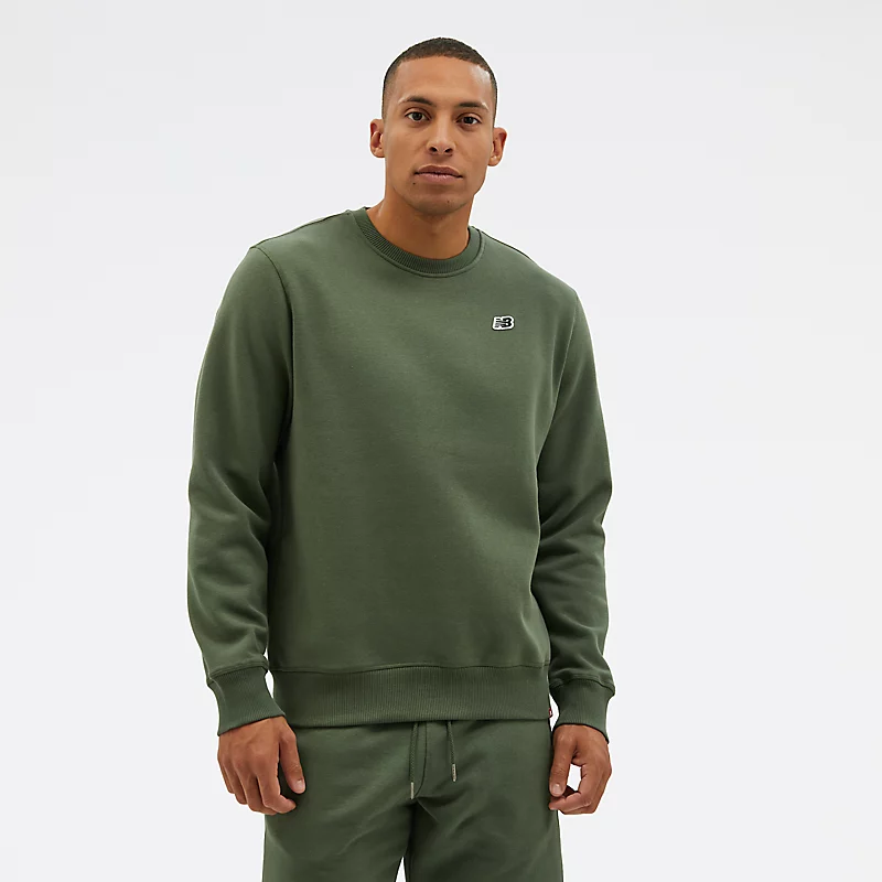 Sweat-shirt homme NB à petit logo - Vert olive foncé