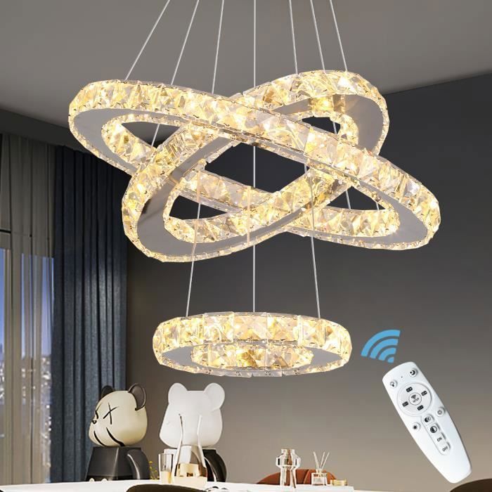 Lampe pendante moderne Luxury Big Crystal LED Chandelier Home Appliance Decorate Lustre Hanging Fixture Ceiling Lamp Living Room