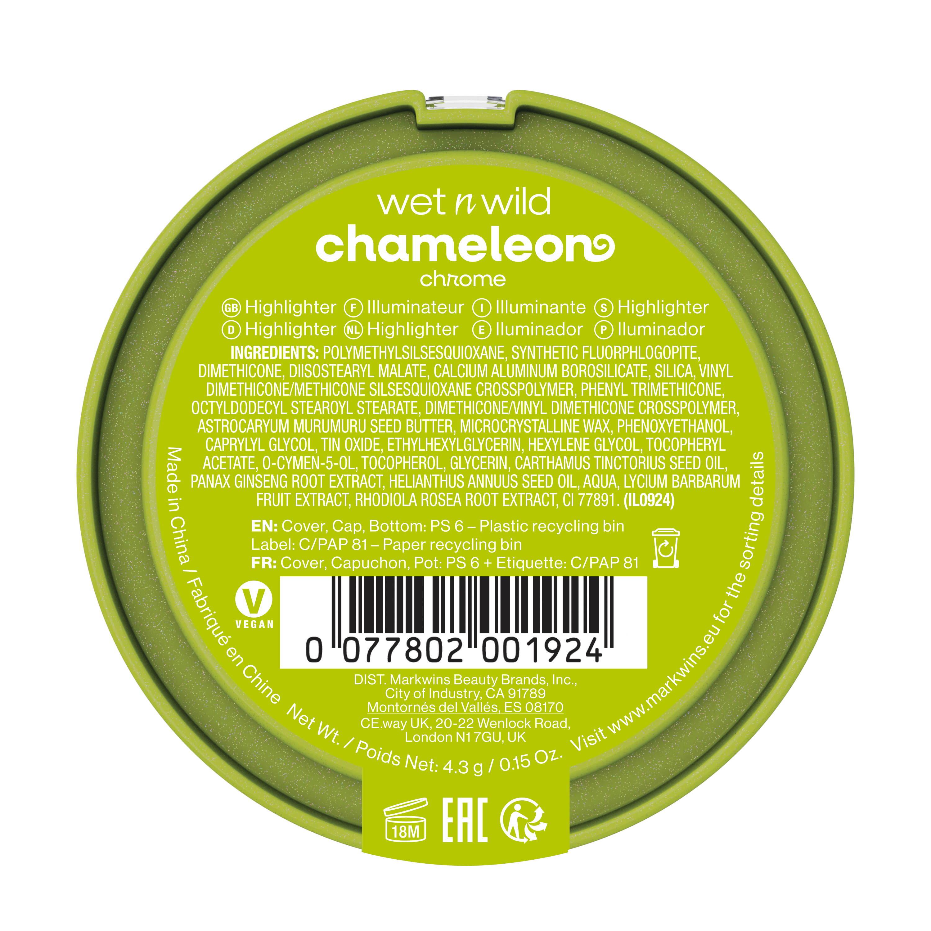 „Chameleon Chrome“ miltelių žymeklis Žymekliai