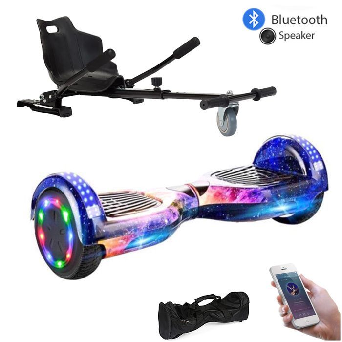 Hoverboard Galaxy de 6,5 pulgadas con Hoverkart negro