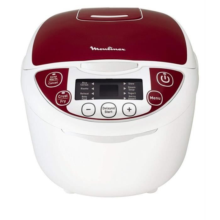 MOULINEX Moulinex MK705111 Traditioneller 12-in-1-Multikocher Rot 5 L