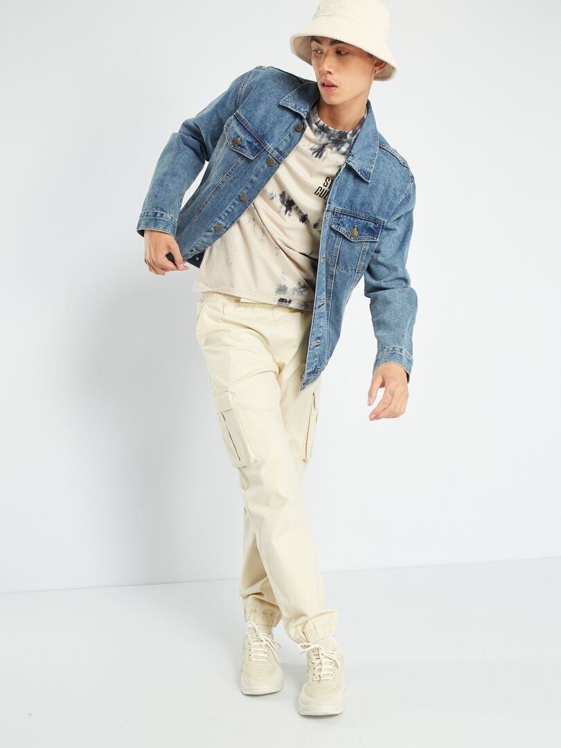 Chino's met klepzakken - beige