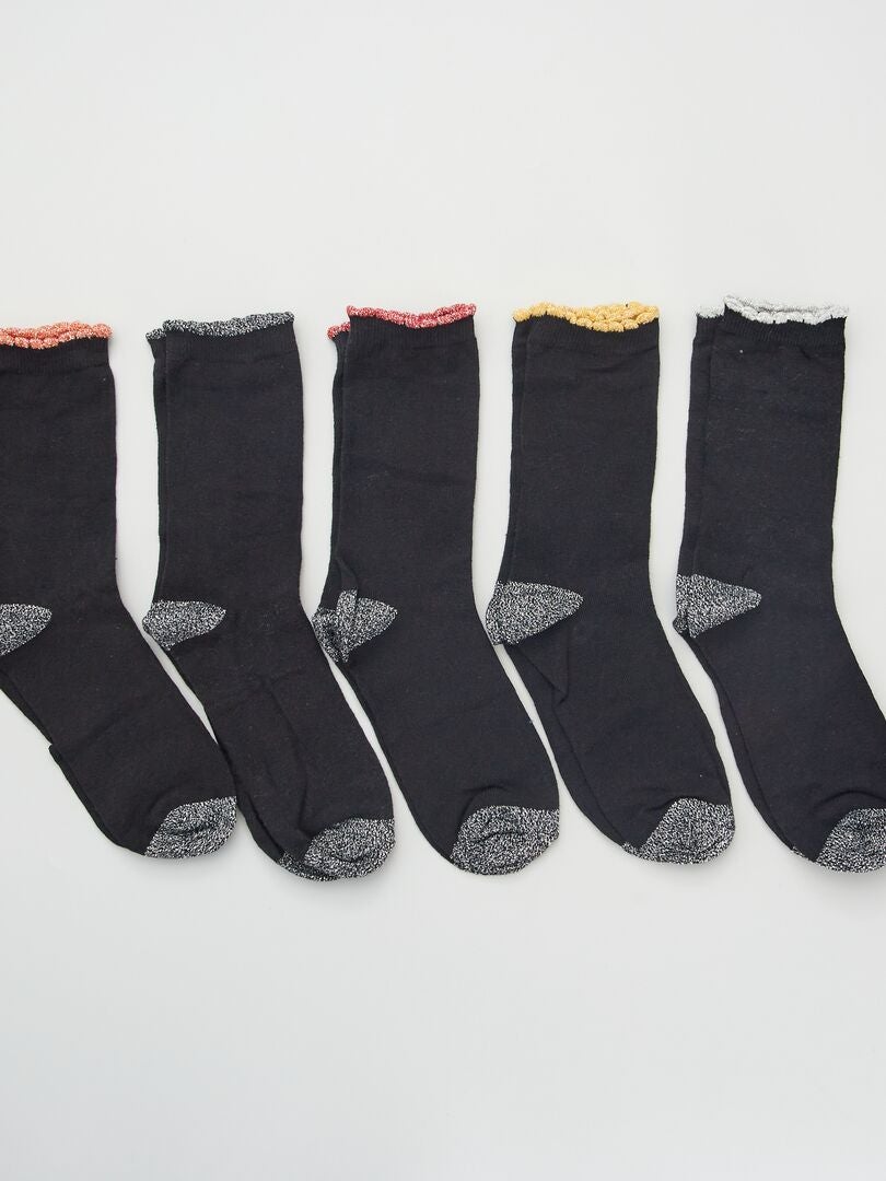 Conjunto de 5 pares de meias - PRETAS