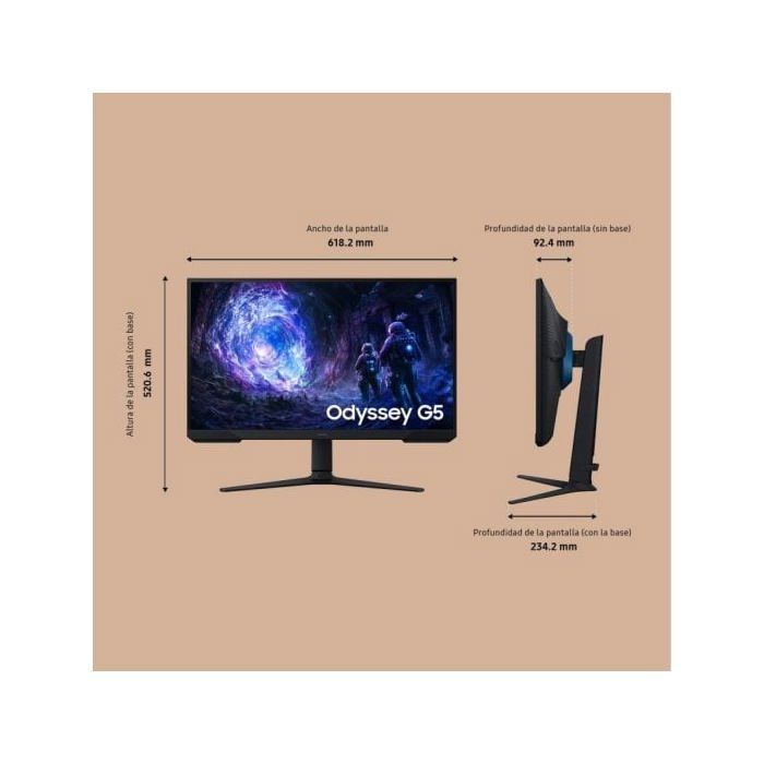 Monitor per PC - SAMSUNG - Odyssey G5 G5F1 - 27 pollici - QHD 180Hz - VA - FreeSync