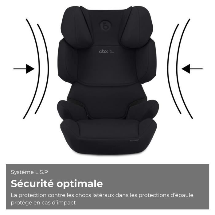Silla de coche Cybex Solution X i-Fix para niños de 3 a 12 años, de 15 a 50 kg y de 100 a 150 cm - Negra