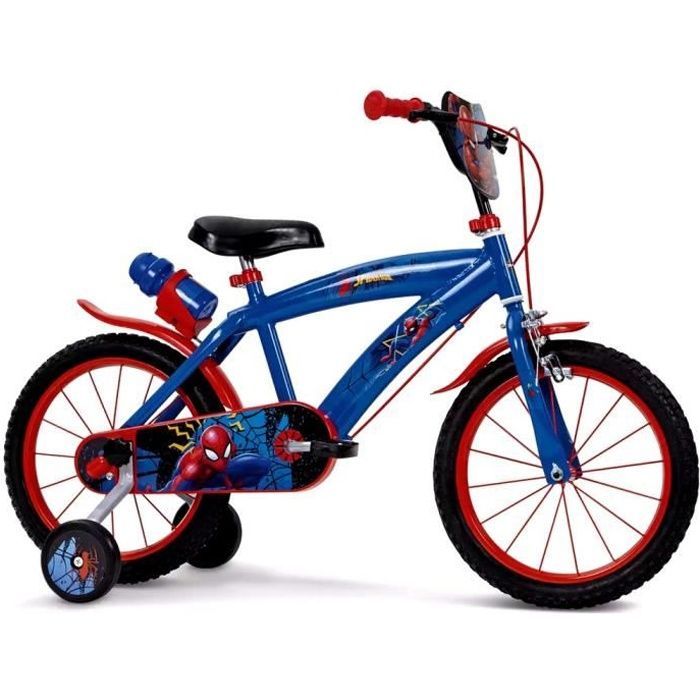 Bicicleta infantil - Spiderman - 14 pulgadas - Ruedines - Huffy - niño - 4 a 6 años