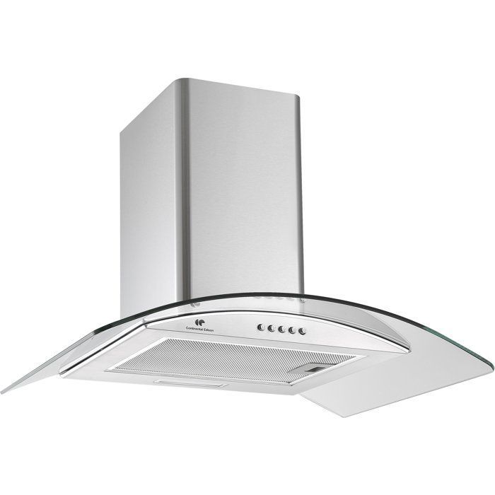 Decoratieve afzuigkap - CONTINENTAL EDISON - CEH60GS2 - Klasse A - 60 x 47 x 50/84 cm - Roestvrij staal / Glas
