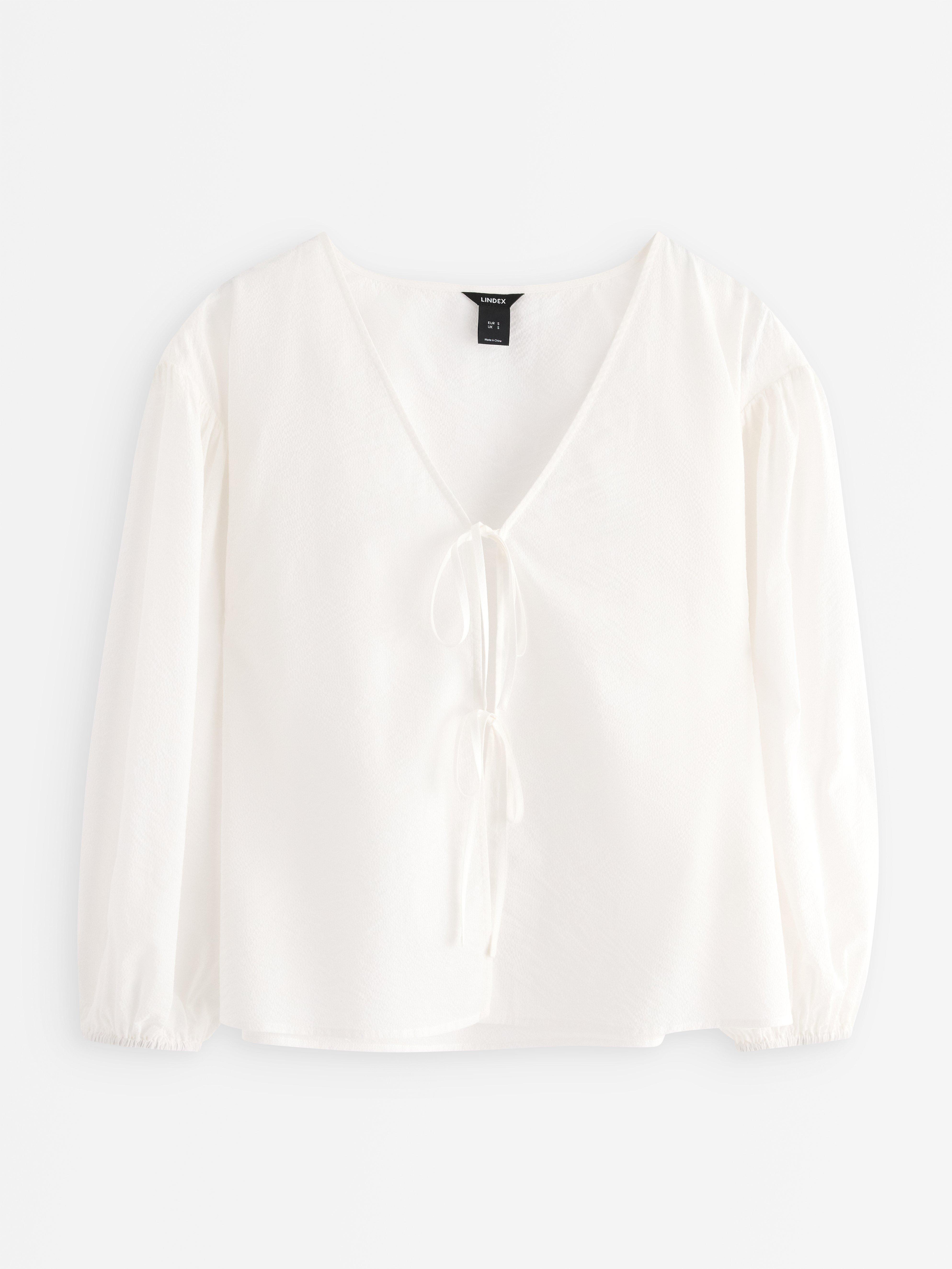 Bluse med knytedetaljer Off White