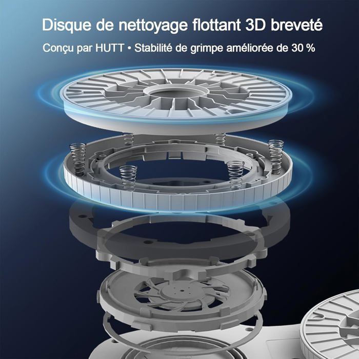 HUTT S7 Robot Nettoyeur de Vitres 6500Pa, Gicler l'eau Automatique, Châssis 3D Flottant, Système de Protection Multiples