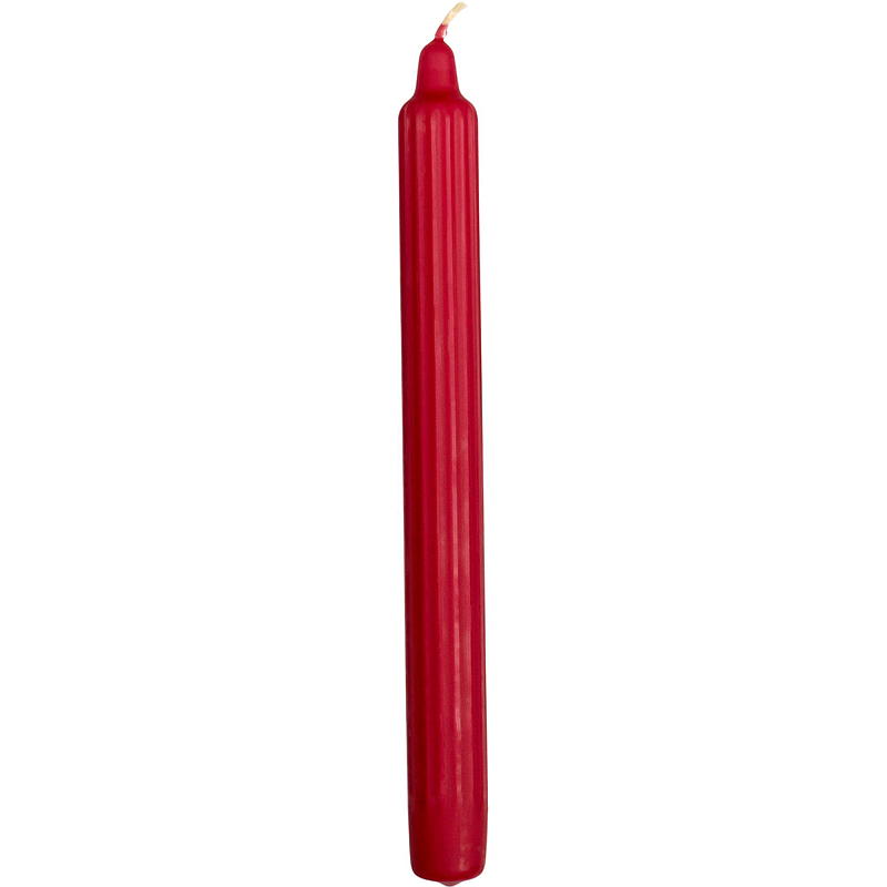 Vie Selected Crown Kerze, 4er-Pack, 24 cm, gerillt, petrolrot