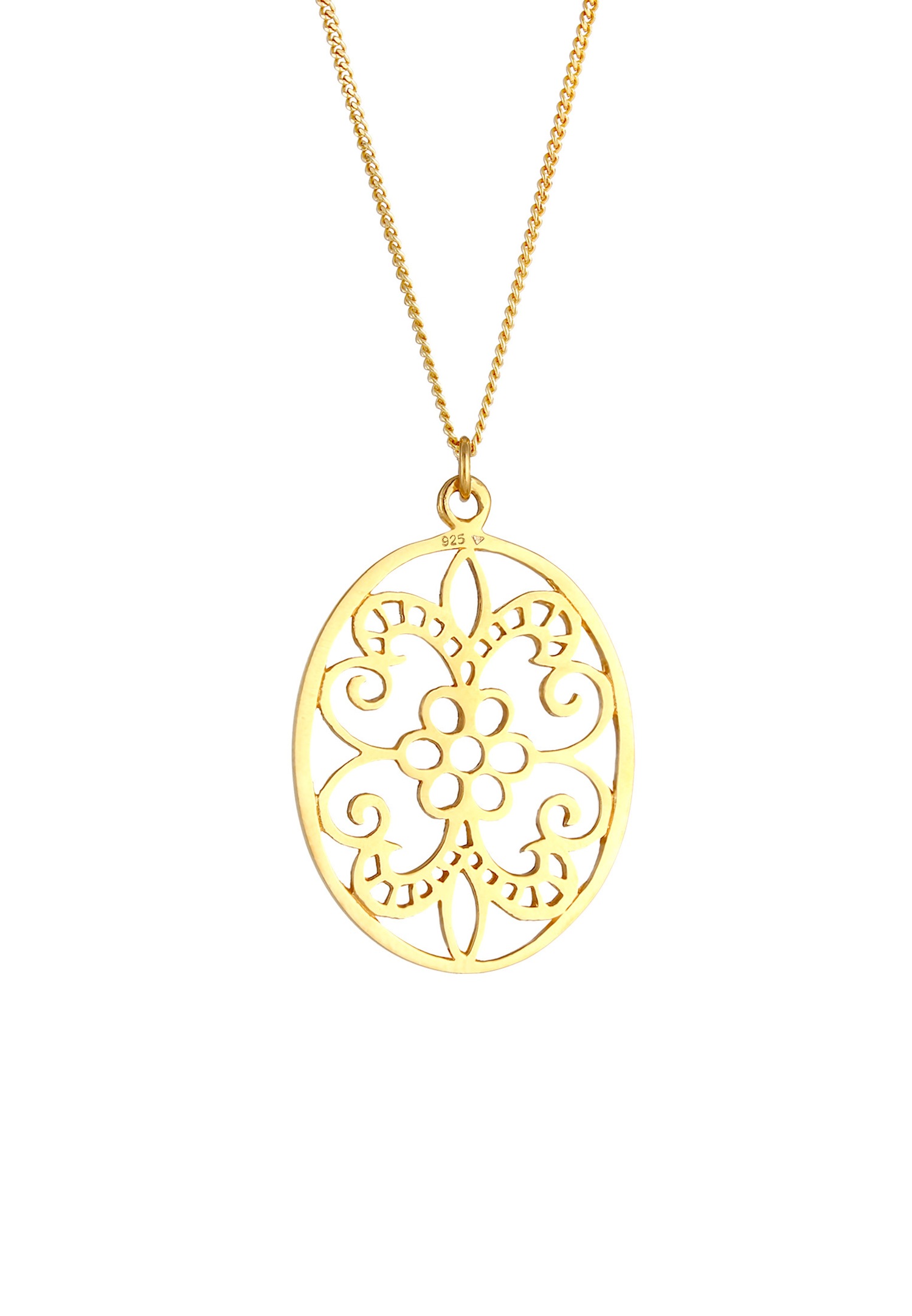 Elli Femmes pendentif ornement Floral en argent sterling 925
