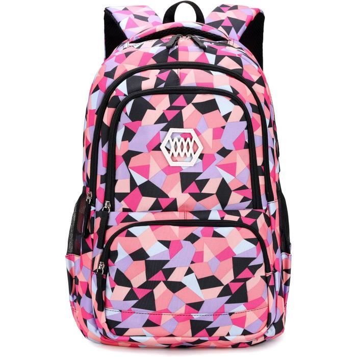 Girls' Schoolbag, Durable Waterproof Multifunctional Schoolbag, Backpack for Boys and Girls (Black)