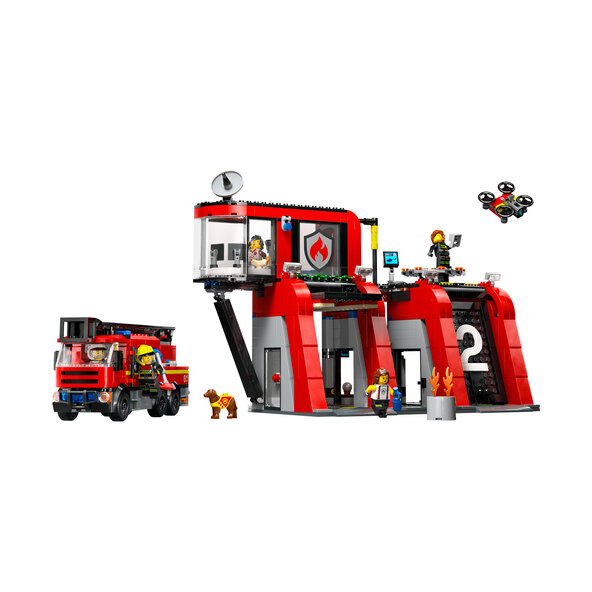 City Feuerwehrstation mit Drehleiterfahrzeug 60414