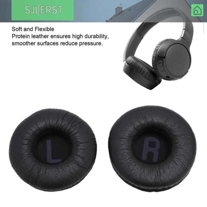 sjlerst Tampon d'oreille de casque 6PCS Casquet Remplacement du coussin d'oreille Enhanced Confort Noise son videoprojecteur Noir