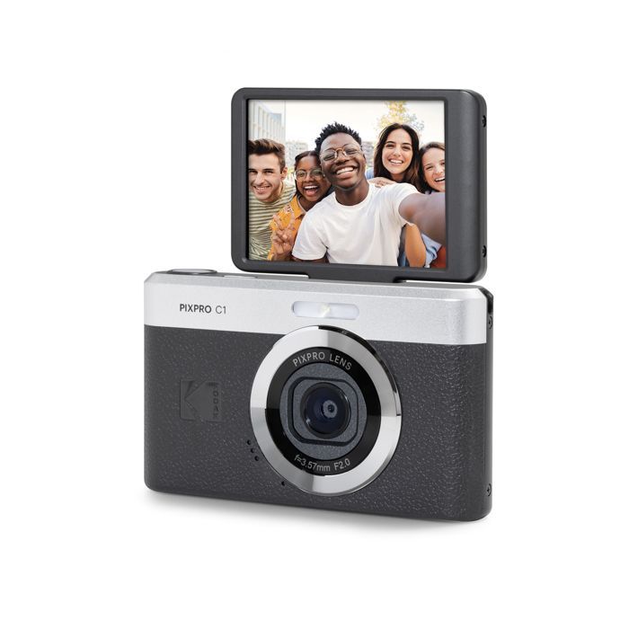 KODAK Pixpro C1 - 13 MP Compact Digital Camera, 4x Digital Zoom, Tilting Screen, Full HD Video, LED Flash - Black