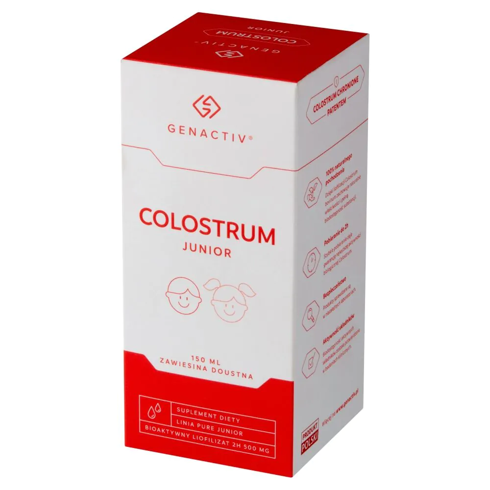 Genactiv Colostrum Junior Preparat wzmacniający odporność Zawiesina doustna