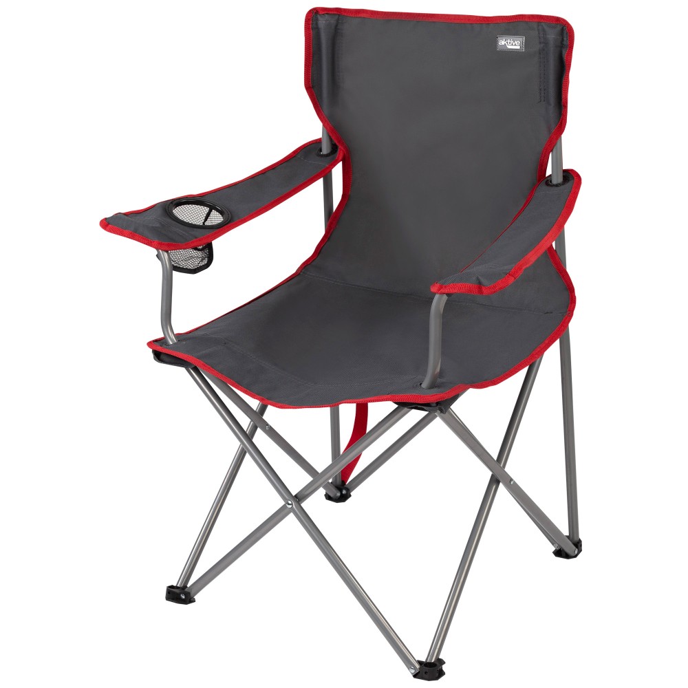  Chaise de camping pliante Aktive avec porte-gobelet