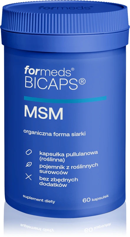 Prehransko dopolnilo Forms Bicaps MSM v kapsulah za podporo mišično-skeletnega zdravja