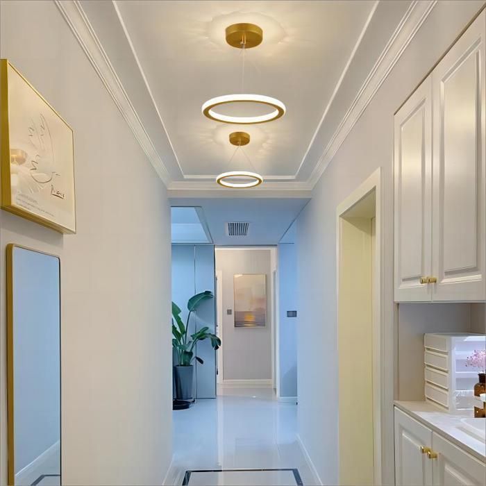 Lámpara de techo LED WOTTES de Ø20 cm, luz blanca fría, acabado dorado, lámpara de techo redonda moderna, adecuada para baño y sala de estar.