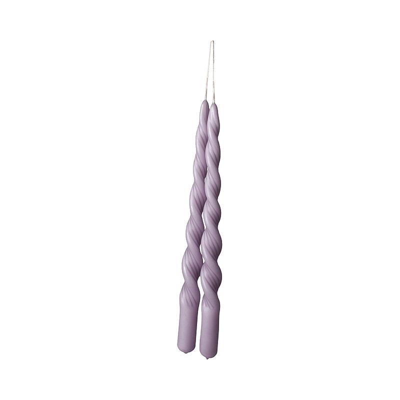 Vela en espiral Vie Home, paquete de 2, 28 cm, color morado paloma