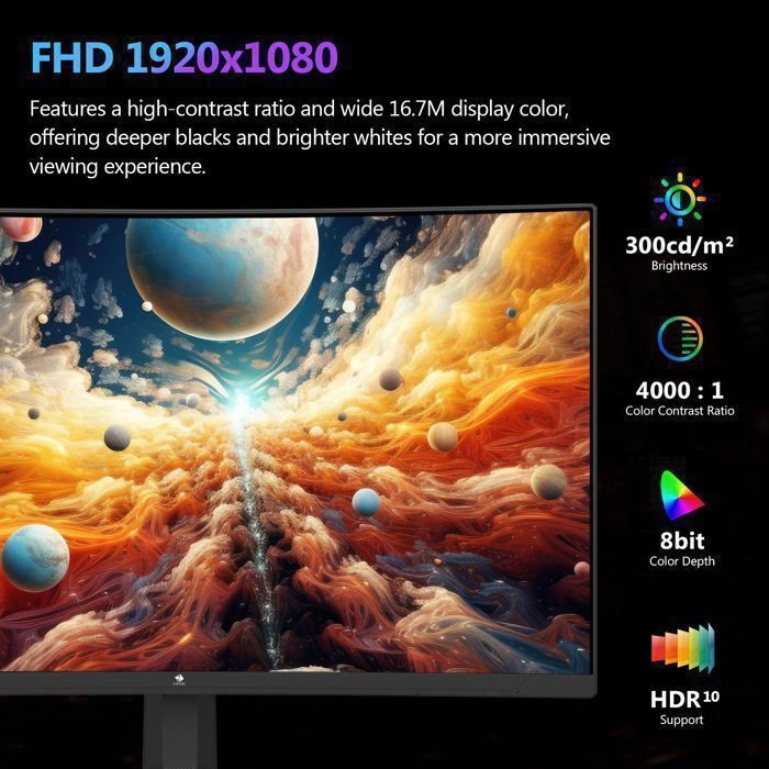 Monitor da gioco curvo Z-EDGE UG27S per PC, 27
