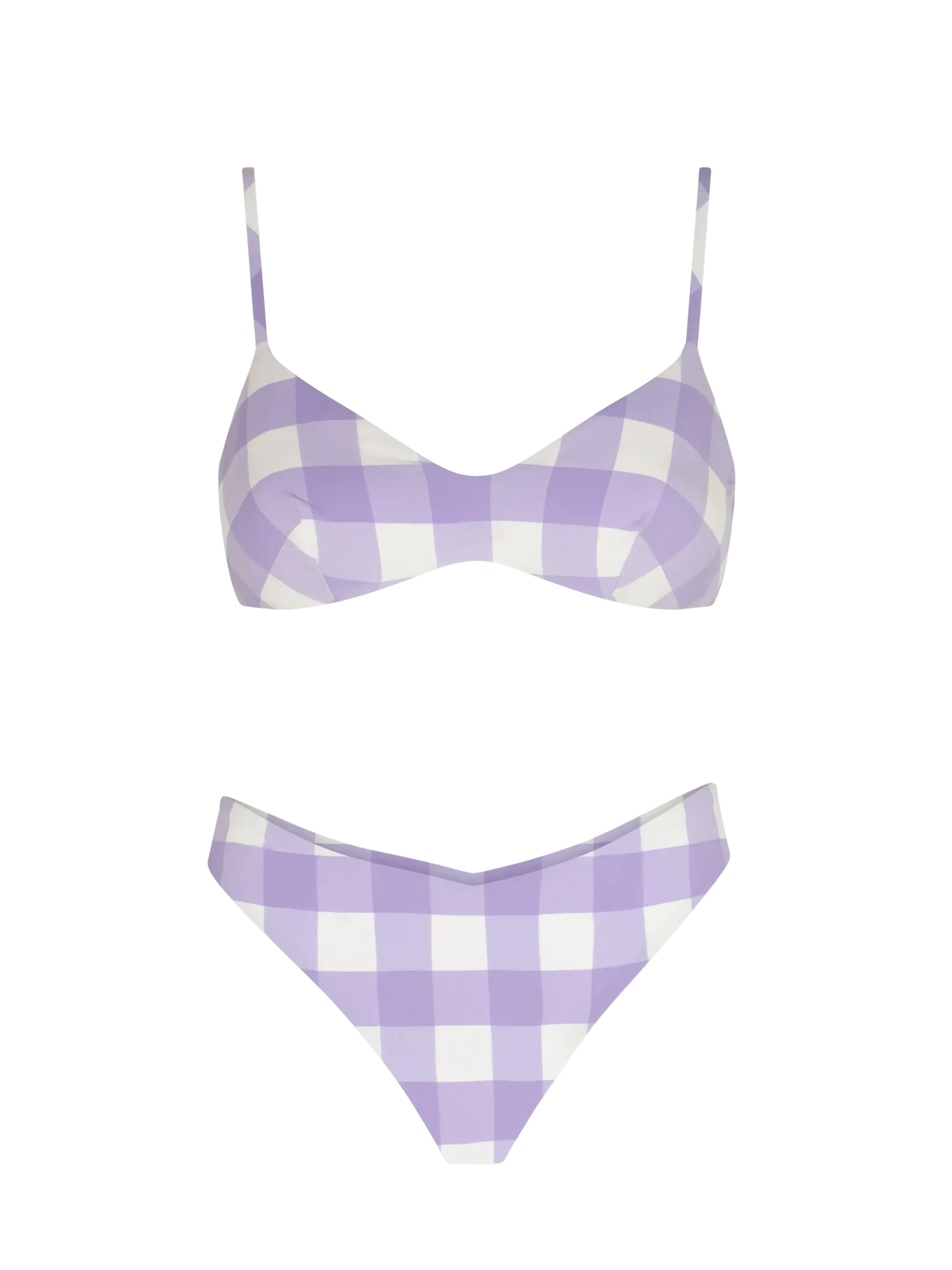 Dames driehoekbikini met ruitjesprint