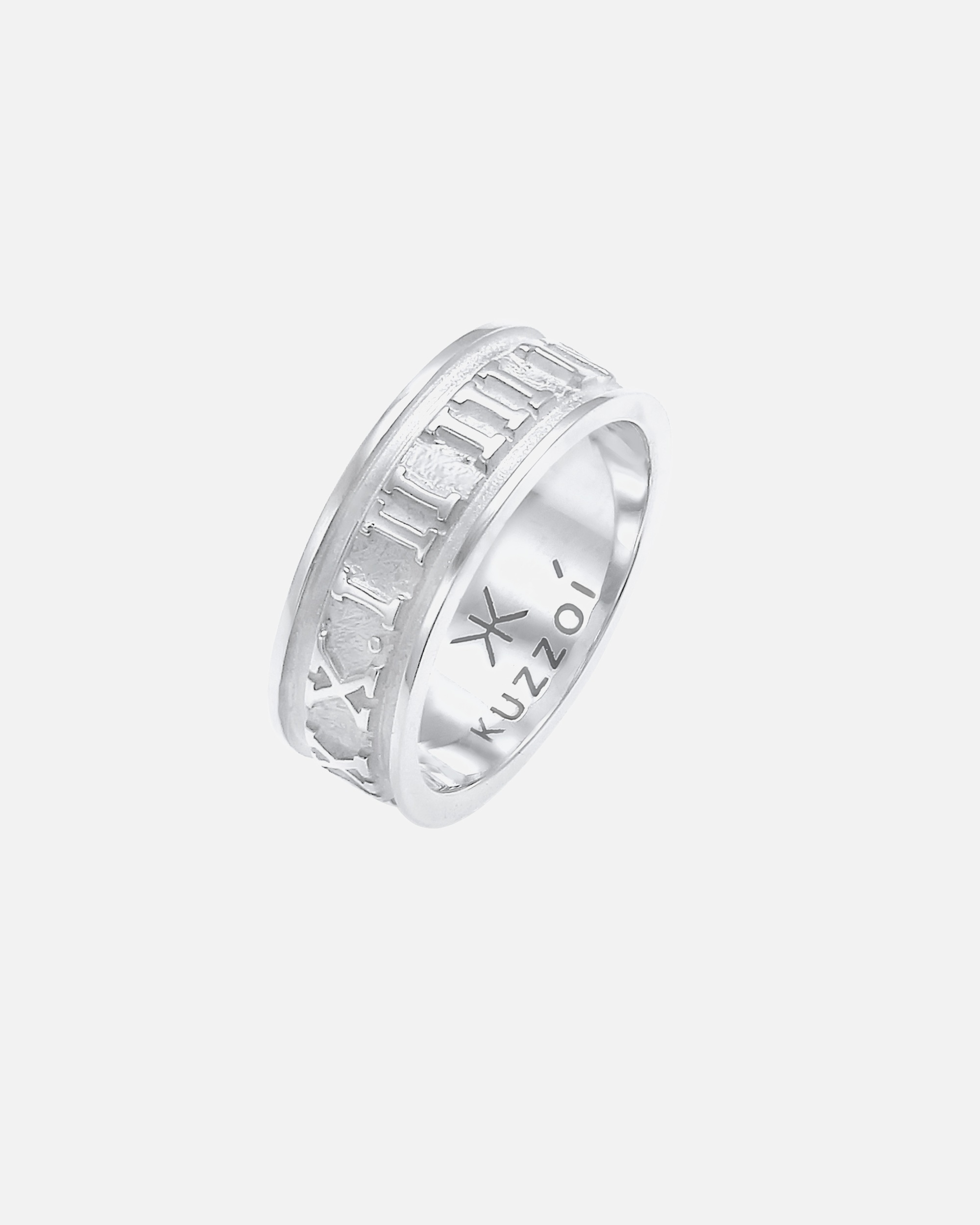 KUZZOI Bague pour homme Chiffres romains Tendance solide oxydée en argent sterling 925
