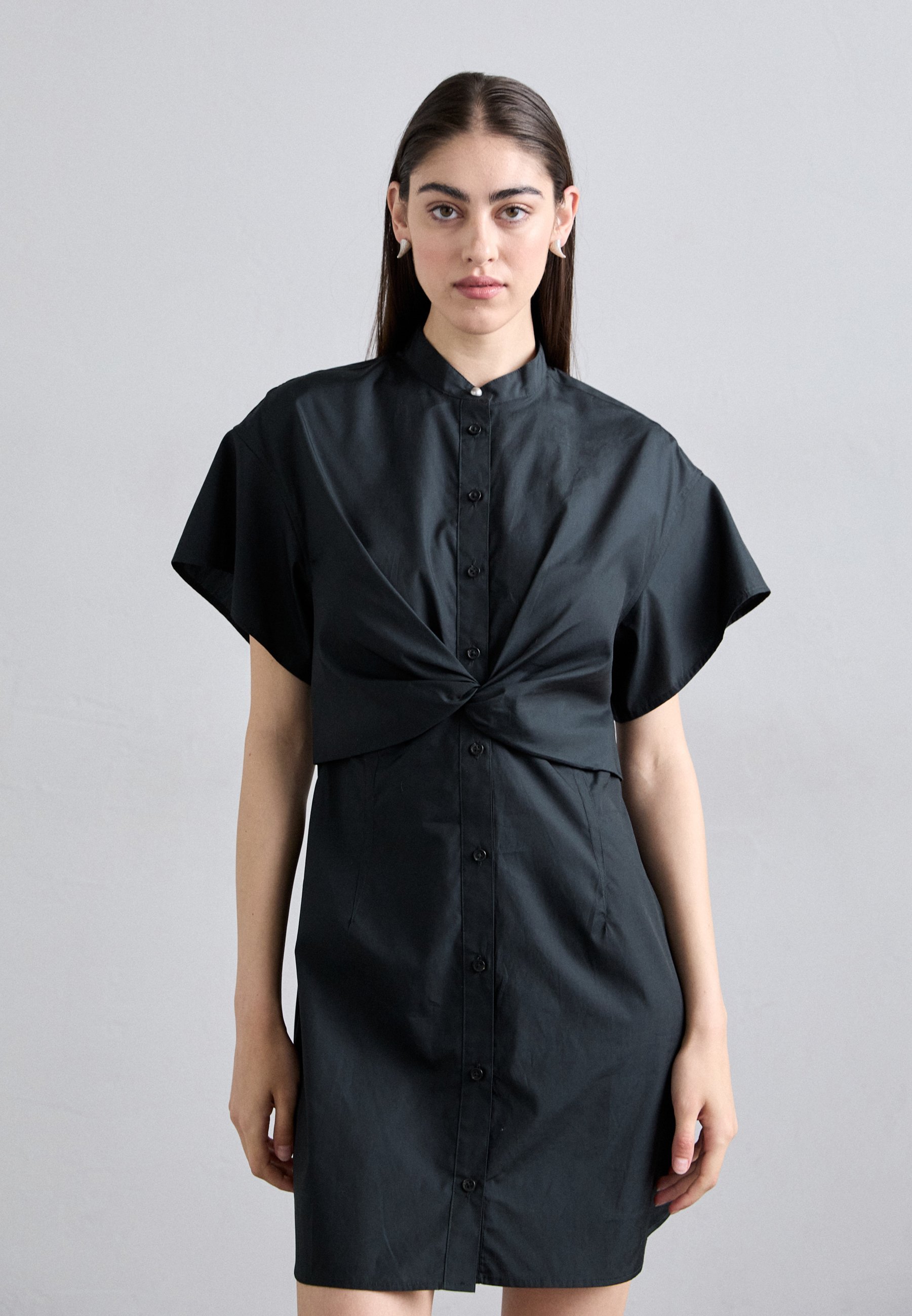 Robe chemise GRETCHEN en popeline rag & bone - noire