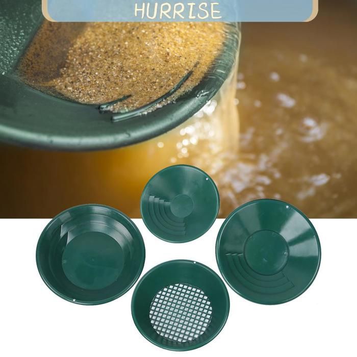 Tbest Poêle à or 4pcs Green Mining Gravity Trap Gold Washing Pan Tray Kit Mine Search Detector quincaillerie gaz