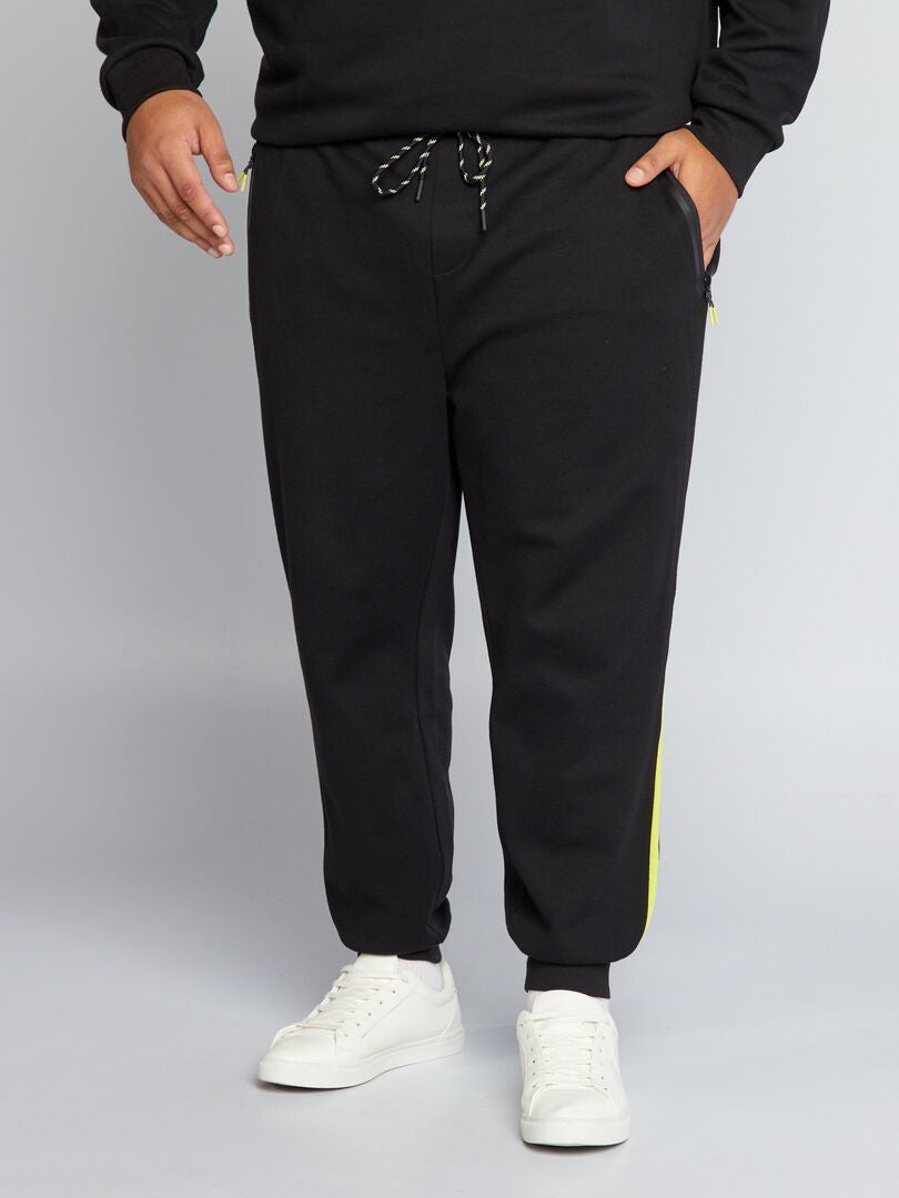 Piqué gebreide joggingbroek - zwart