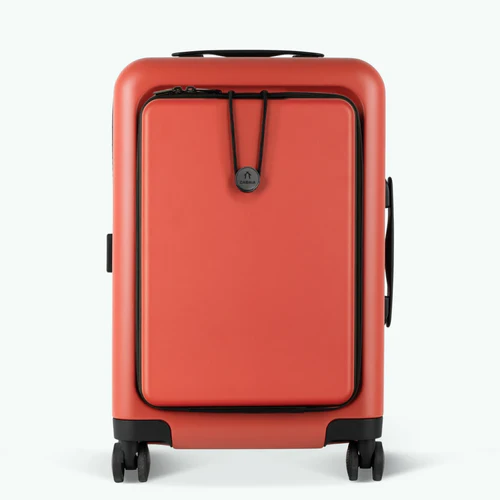 Cabaia LHR 4-wheel hard-shell suitcase with plain orange pouch