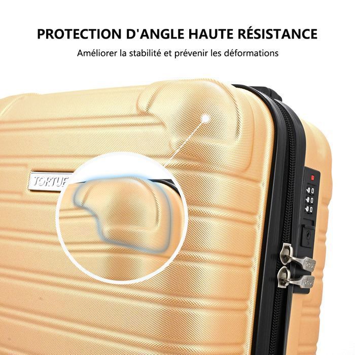 Valise Cabine 55×35×20 cm – Valise Rigide en ABS Légère Anti-Choc avec Serrure à Code et 4 Roulettes – Compatible Ryanair – orange