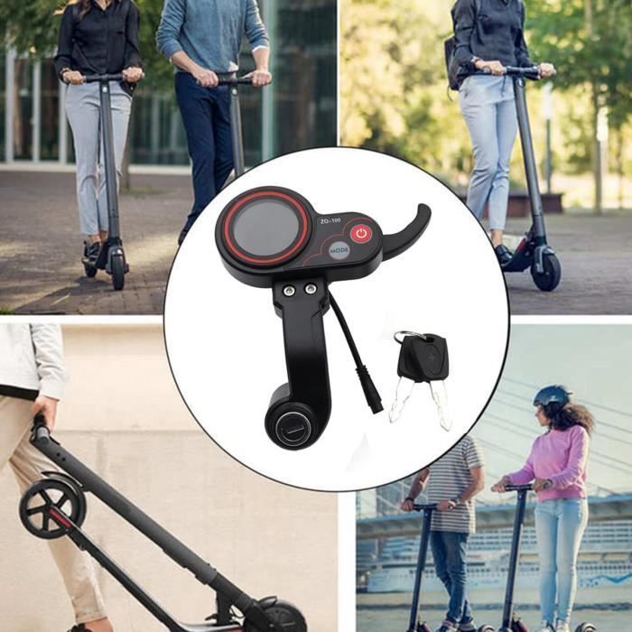 Velocímetro LCD universal para patinete eléctrico ZQ-100 con velocímetro, pantalla de 6 pines para patinete eléctrico